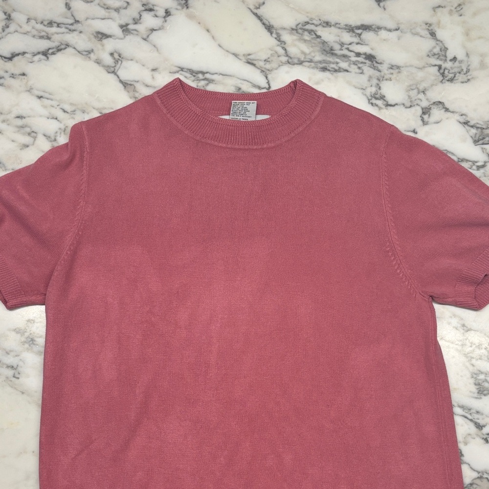 pink shortsleeved sweater